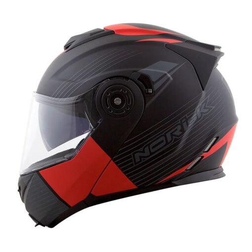 CAPACETE NORISK ROUTE FF345 STROKE PRETO FOSCO/VERMELHO - Image 7